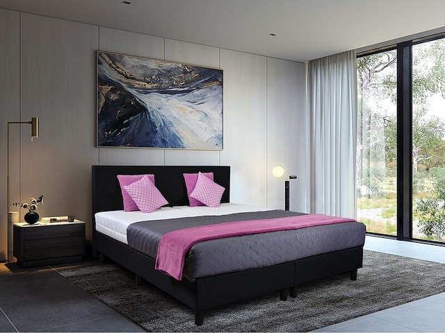 Boxspringcombinatie, m-ray, valencia, zwart - afbeelding 1 van  6