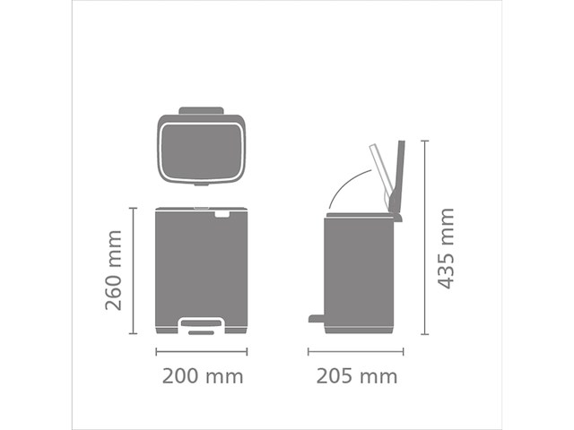 Brabantia bo pedaalemmer 4l mineral infinite grey - afbeelding 4 van  4