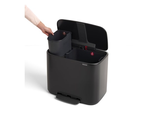 Brabantia bo pedal bin steel matt black 11 + 23 l - afbeelding 3 van  6