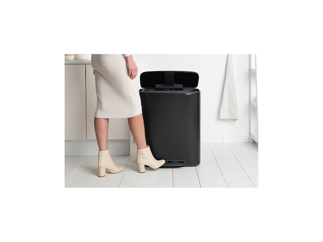 Brabantia bo prullenbak 2 x 30 l matt black - afbeelding 2 van  6