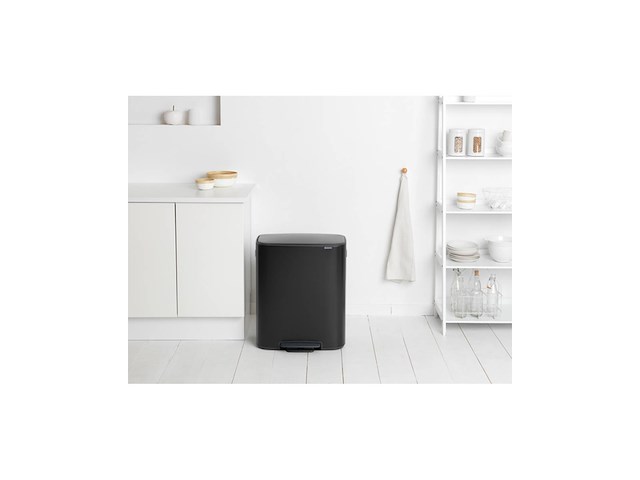 Brabantia bo prullenbak 2 x 30 l matt black - afbeelding 3 van  6