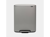 Brabantia bo sense of luxury prullenbak 60l mineral concrete grey - afbeelding 1 van  4