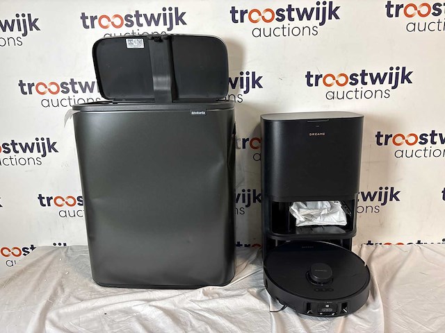 Brabantia bo touch bin prullenbak - 2 x 30 liter - afvalscheiding - confident grey + dreame robotsofzuiger - afbeelding 1 van  1