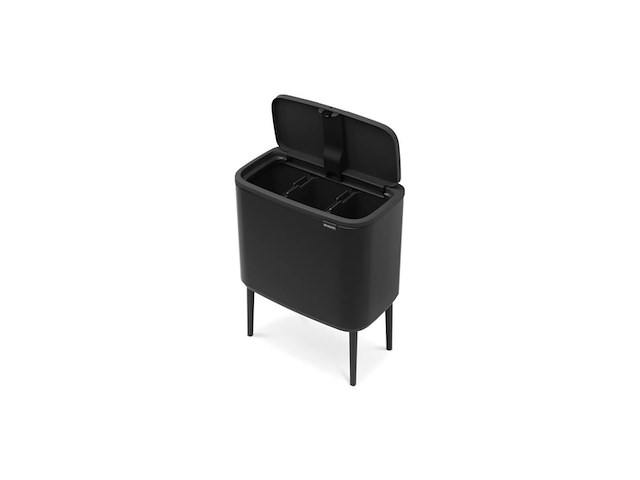 Brabantia bo touch bin prullenbak - 3 x 11 l - matt black - afbeelding 3 van  6