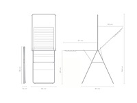 Brabantia hangon droogrek 25m met stang inklapbaar wit - afbeelding 1 van  4