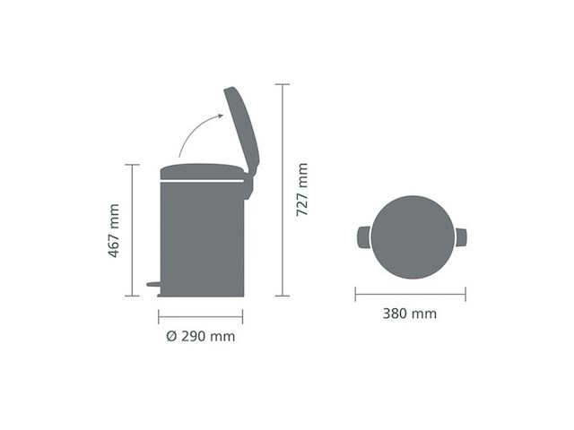 Brabantia newicon prullenbak 20 l zwart - afbeelding 3 van  6