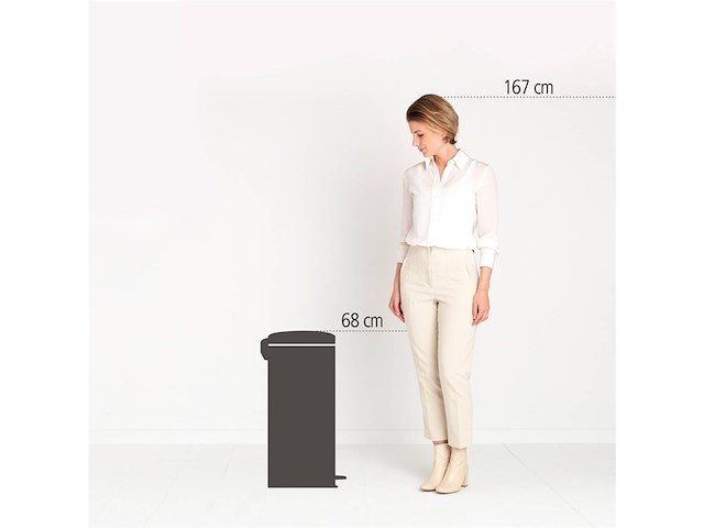 Brabantia newicon prullenbak 30 l rond beige - afbeelding 4 van  6