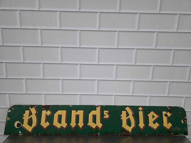 Brand bier vintage reclamebord - afbeelding 2 van  4