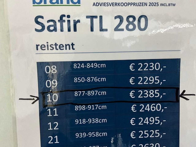 Brand safir tl 280 voortent met luifel (877-897 cm) - afbeelding 15 van  20