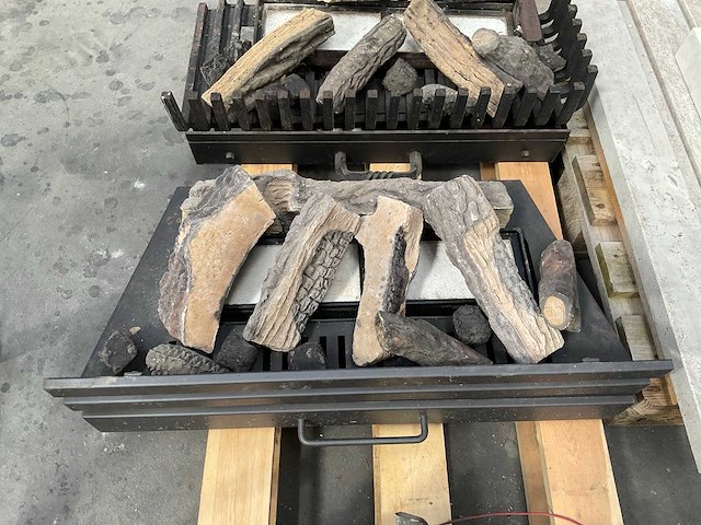 Branderset met gasblok voor gashaard - afbeelding 2 van  3