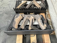 Branderset met gasblok voor gashaard - afbeelding 2 van  3