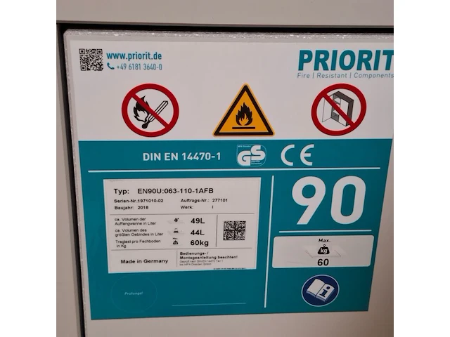 Brandkast, priorit, en90u, 2018 - afbeelding 2 van  7