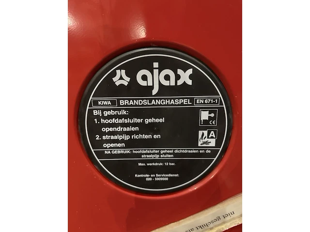 Brandslanghaspel in kast, ajax, en 671-1, rood/wit - afbeelding 4 van  4