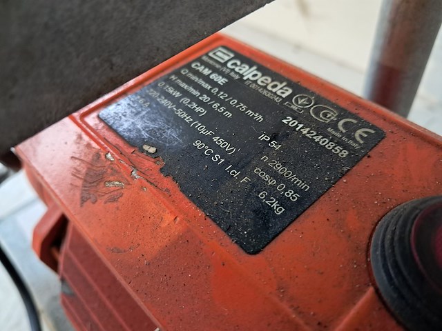 Brandstofpomp 230v voor brandstoftank ~ calpeda, cam60e, bouwjaar 2014 - afbeelding 5 van  5