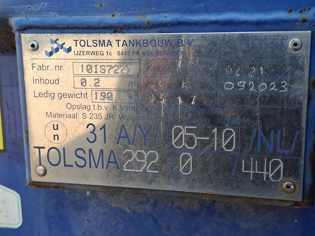 Brandstoftank, tolsma - afbeelding 4 van  5