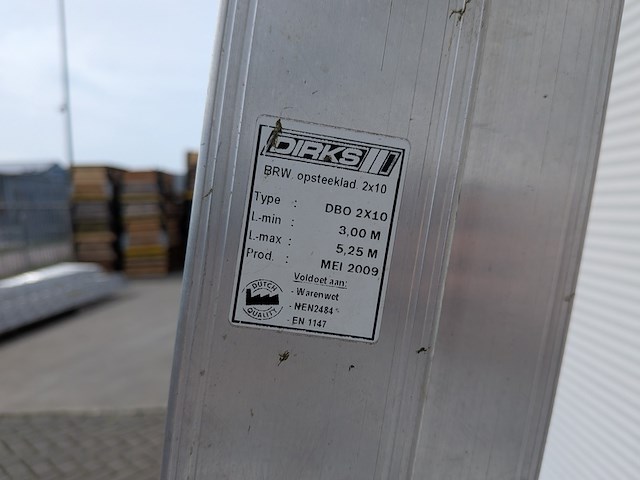 Brandweer opsteekladder, dirks, dbo 2x10, 2009 - afbeelding 4 van  7