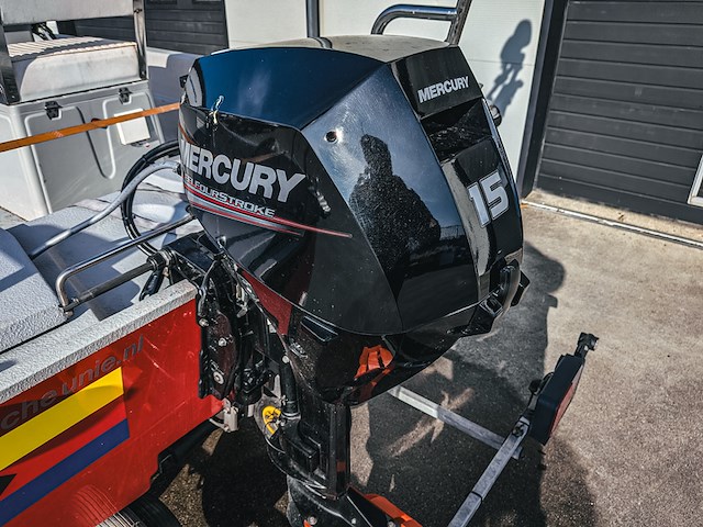 Brandweerboot met buitenboordmotor, mercury, f15elpt, op boottrailer, pega - afbeelding 8 van  28