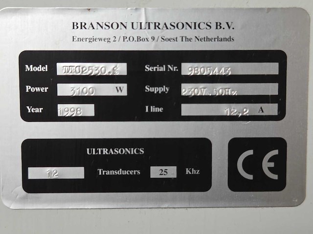 Branson - 1998 - ttc 2530 - ultrasoon reiniger - afbeelding 14 van  14