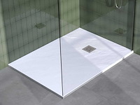 Brauer asteroid douchebak 90x140 antislip en antibacterieel mineraalmarmer mat wit - afbeelding 1 van  5
