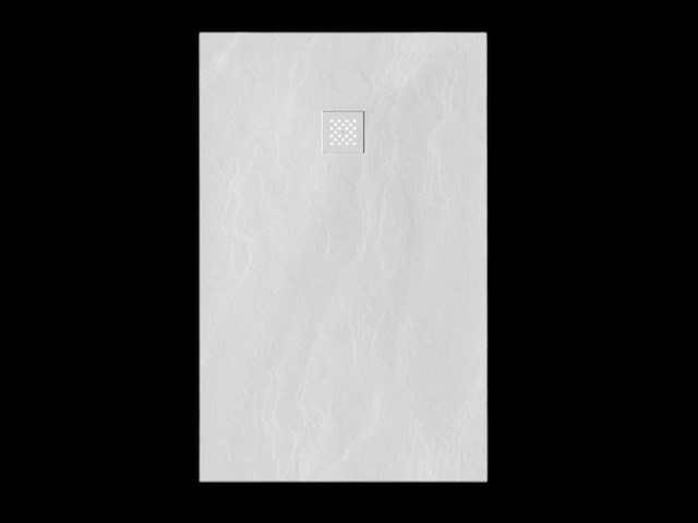 Brauer asteroid douchebak 90x140 antislip en antibacterieel mineraalmarmer mat wit - afbeelding 2 van  5