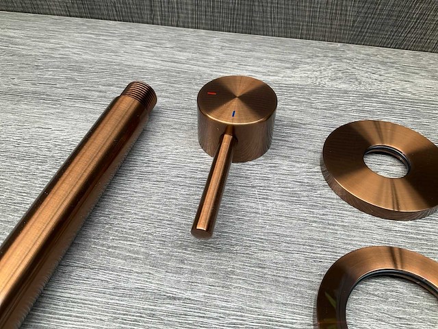 Brauer copper edition inbouw wastafelkraan afbouwdeel met gebogen uitloop brushed copper - afbeelding 4 van  6
