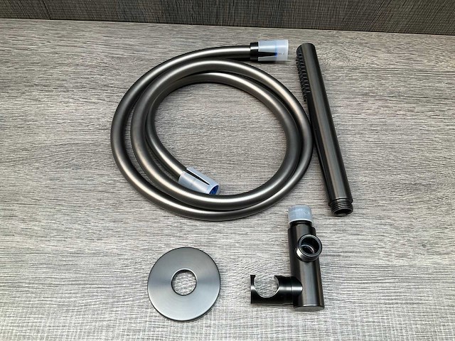 Brauer gunmetal edition staaf handdouche wandaansluitbocht en slang 150cm - afbeelding 3 van  7