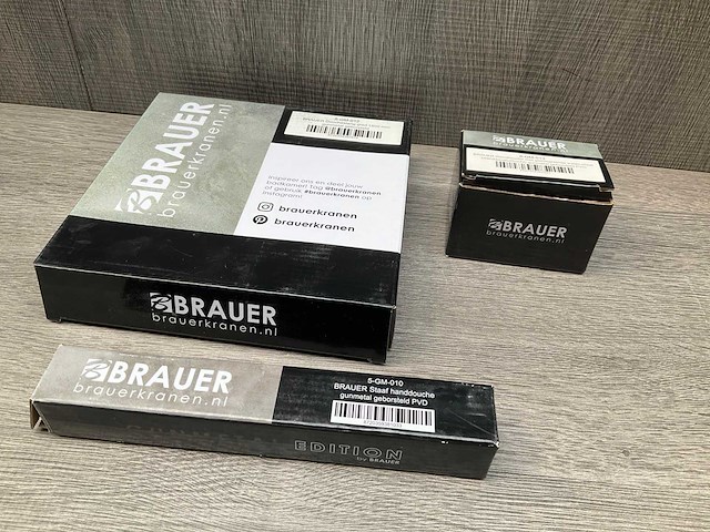 Brauer gunmetal edition staaf handdouche wandaansluitbocht en slang 150cm - afbeelding 7 van  7