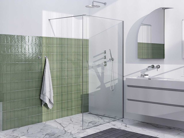 Brauer inloopdouche 120x200cm met slanke lijst rondom rvs - afbeelding 1 van  2