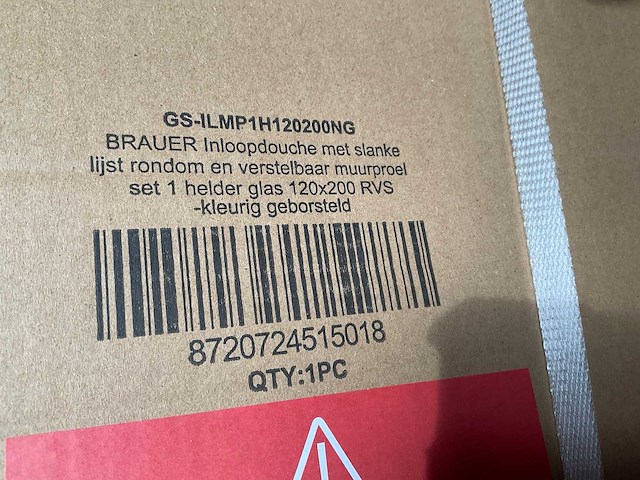 Brauer inloopdouche 120x200cm met slanke lijst rondom rvs - afbeelding 2 van  2