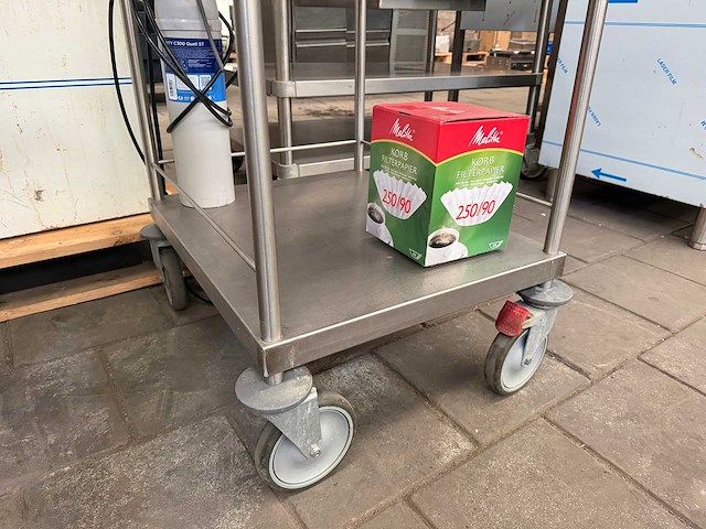 Bravilor bonamat - rlx31-001 - koffiemachine met heetwaterunit op rvs serveerwagen - afbeelding 8 van  9