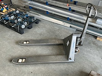 Brede rvs hand hydraulische palletwagen - afbeelding 2 van  9