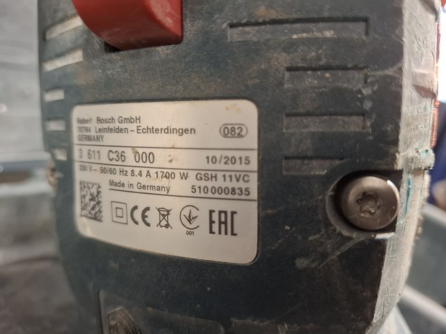 Breekhamer - 11kg - 230v - sds-max bosch, gsh 11 vc, bouwjaar 2015 - afbeelding 6 van  7