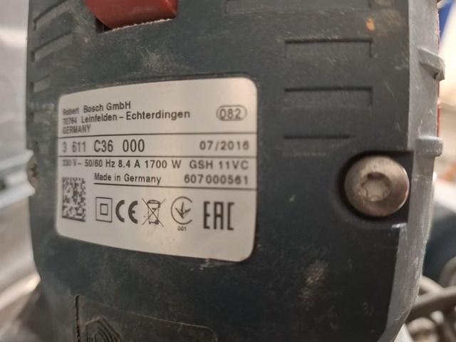 Breekhamer - 11kg - 230v - sds-max bosch, gsh 11 vc, bouwjaar 2016 - afbeelding 8 van  10