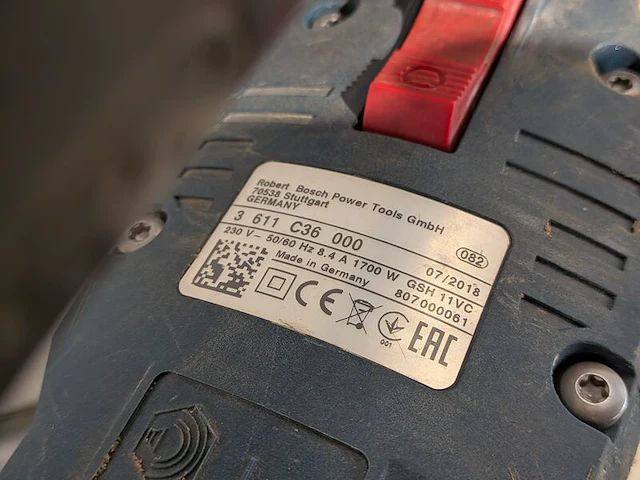 Breekhamer 11kg sds-max 230v ~, bosch, gsh 11 vc, 2018 - afbeelding 5 van  6