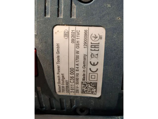 Breekhamer 11kg sds-max 230v ~ bosch, gsh 11 vc, bouwjaar 2021 - afbeelding 4 van  6