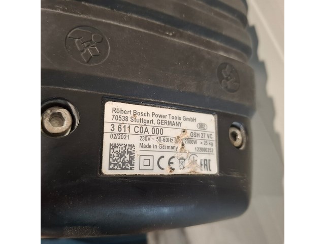 Breekhamer 30kg hex-28 230v ~ bosch, gsh 27 vc, bouwjaar 2021 - afbeelding 2 van  3