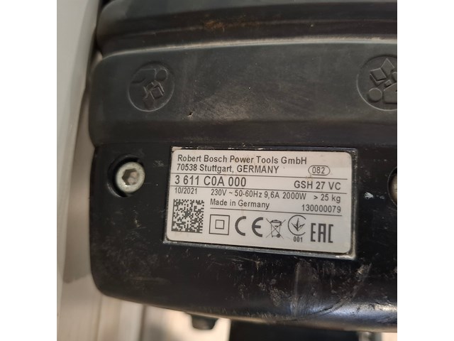 Breekhamer 30kg hex-28 230v ~ bosch, gsh 27 vc, bouwjaar 2021 - afbeelding 2 van  3