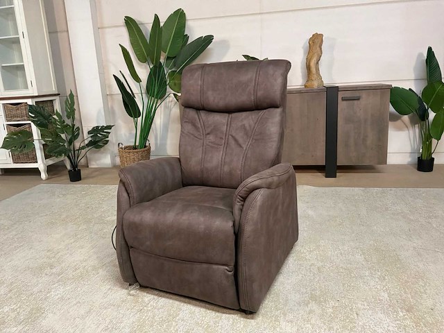 Brem electrische leren sta-op fauteuil - afbeelding 2 van  8