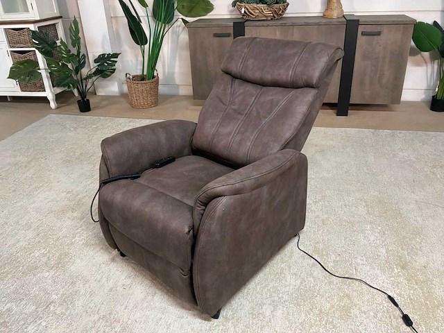 Brem electrische leren sta-op fauteuil - afbeelding 4 van  8