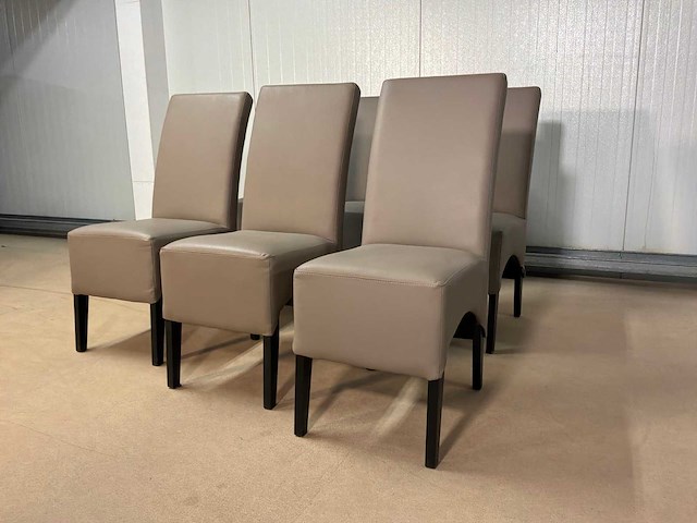 Bren leren eetkamerstoel (6x) - afbeelding 9 van  15