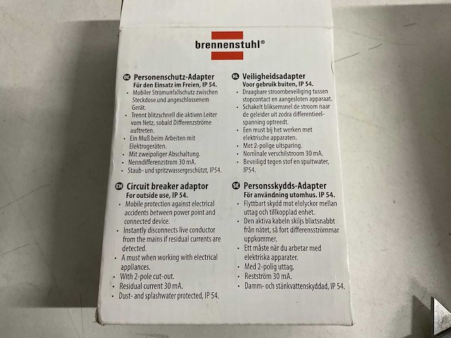 Brennenstuhl - aardlekschakelaar plug in (10x) - afbeelding 2 van  3