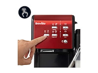 Breville primalatte ii koffie en espressomachine 19 bar geschikt voor koffiepoeder of pads zwart / rood - afbeelding 3 van  6