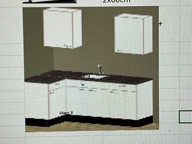 Bribus keuken - 260cm v.v. postform werkblad v.v. spoelbak, kleur w300 wit (nieuw in doos) - afbeelding 3 van  11