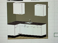 Bribus keuken - 260cm v.v. postform werkblad v.v. spoelbak, kleur w300 wit (nieuw in doos) - afbeelding 3 van  11