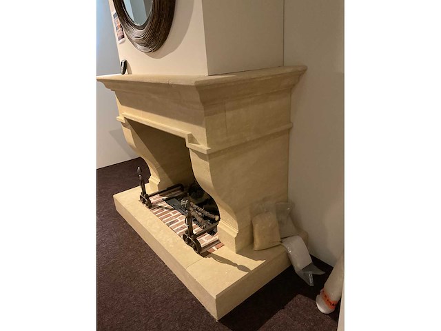 Bricolo natuurstenen schouw met open gashaard - afbeelding 4 van  6