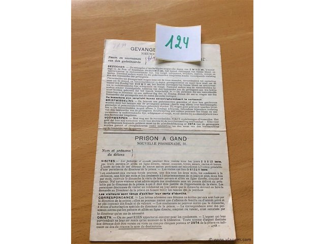 Brief 1942 gevangenis - afbeelding 1 van  2