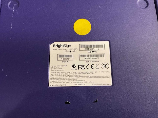 Brightsign hd1010 mediaspeler (6x) - afbeelding 4 van  4