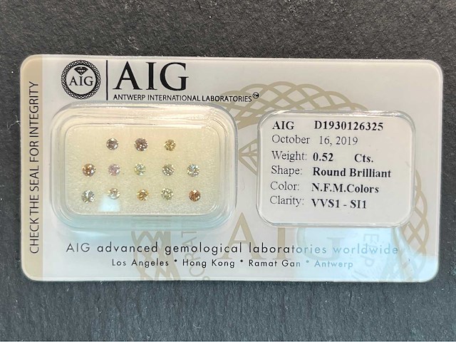 Briljant diamant 0.52 carat gecertificeerd - afbeelding 1 van  4