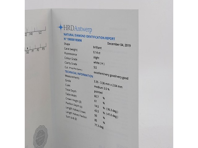 Briljant geslepen diamant, 0,14 karaats (si2) - afbeelding 6 van  8