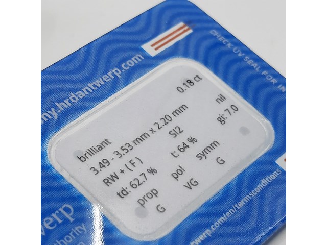 Briljant geslepen diamant, 0,18 karaats (si2) - afbeelding 4 van  6